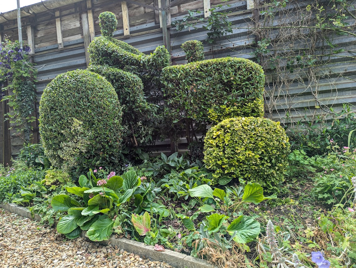 A topiary tractor